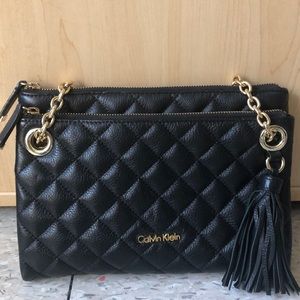 Black leather Calvin Klein shoulder/crossbody